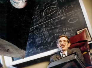 Stephen Hawking lecturing at Cambridge