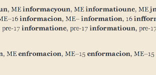 forms for "information" through the centuries.